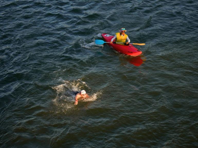 Emir Batur Albayrak was helped out of the water.