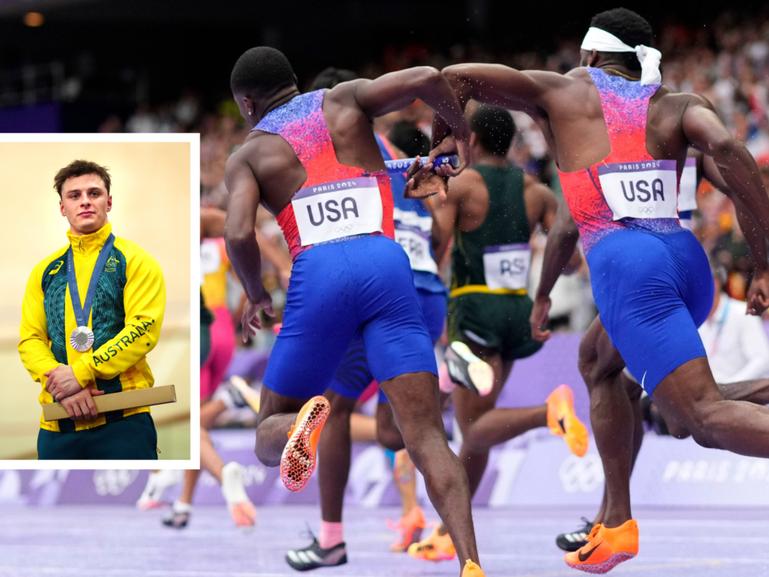 The US botched their 4x100m relay, but WA cyclist Matthew Richardson (left) fared better by reaching the podium.