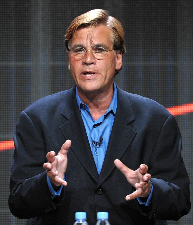 Creator and executive producer Aaron Sorkin speaks onstage during HBO's TCA panel for "The Newsroom" at the Beverly Hilton hotel on Wednesday, Aug. 1, 2012, in Beverly Hills, Calif. The first season of "The Newsroom" completed production and is currently airing. Sorkin says the next season will debut next June. He teased Sunday’s episode will be set during “the night we got Bid Laden.” (Photo by John Shearer/Invision/AP)