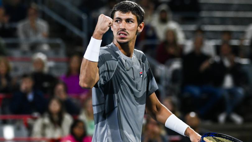 Alexei Popyrin in action as he beat Sebastian Korda in the Montreal Masters semifinals.