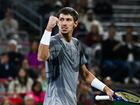 Alexei Popyrin in action as he beat Sebastian Korda in the Montreal Masters semifinals.