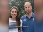 A bearded Prince William and a glowing Princess Kate have congratulated athletes as the Olympics comes to an end.