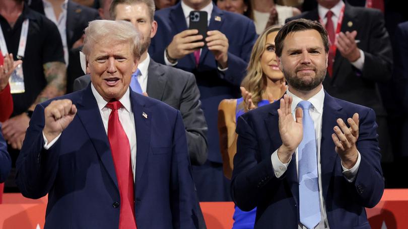  Republican presidential candidate, former U.S. President Donald Trump (L) and Republican vice presidential candidate, U.S. Sen. J.D. Vance (R-OH).