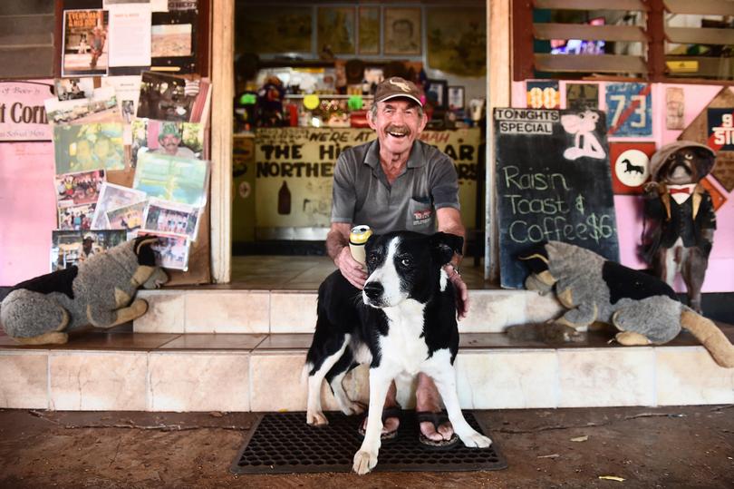 ###FEE APPLIES PER USAGE###
JUNE 19, 2016: LARRIMAH, NT. Resident Paddy Moriarty poses during a photo shoot in Larrimah, Northern Territory. (Photo by Helen Orr / Newspix)