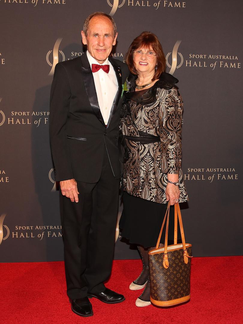 Dick Telford and Sue Telford at the 2018 Sport Australia Hall of Fame night. 