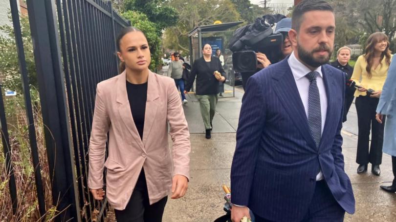 Parramatta Eels player Kate Fallon did not comment outside court where she faced an assault charge. (Jack Gramenz/AAP PHOTOS)