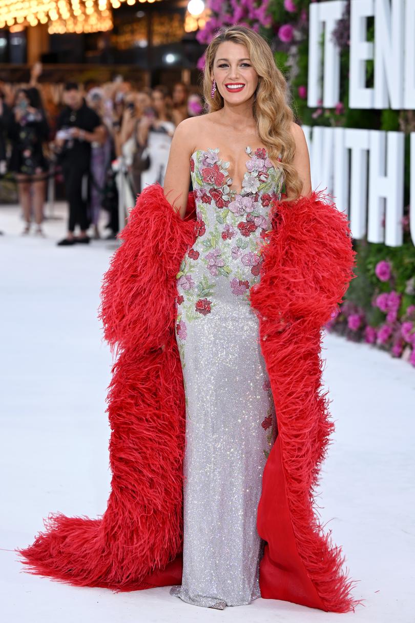 LONDON, ENGLAND - AUGUST 08: Blake Lively attends the UK Gala Screening of "It Ends With Us" at the Odeon Luxe Leicester Square on August 08, 2024 in London, England. (Photo by Gareth Cattermole/Getty Images)