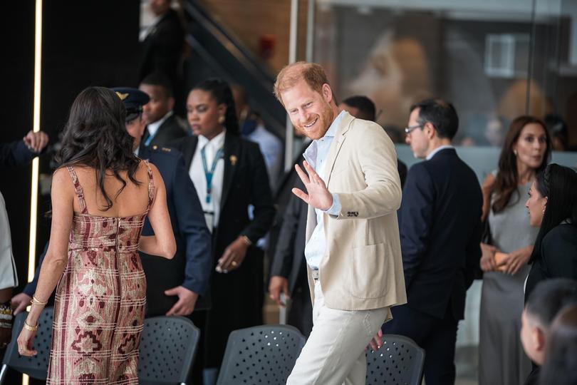 Meghan, Duchess of Sussex and Prince Harry, Duke of Sussex attend a folkloric presentation at Centro Nacional de las Artes Delia Zapata.