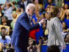 President Joe Biden and Vice President Kamala Harris during their first appearance together since Joe Biden dropped out of the 2024 presidential race.