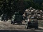 Ukrainian military equipment is moved near the border with Russia in the Sumy region of Ukraine. 