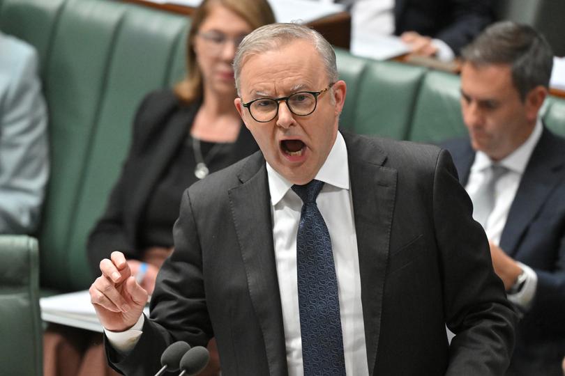 Prime Minister Anthony Albanese during Question Time in the House of Representatives at Parliament House in Canberra, Monday, August 12, 2024. (AAP Image/Mick Tsikas) NO ARCHIVING