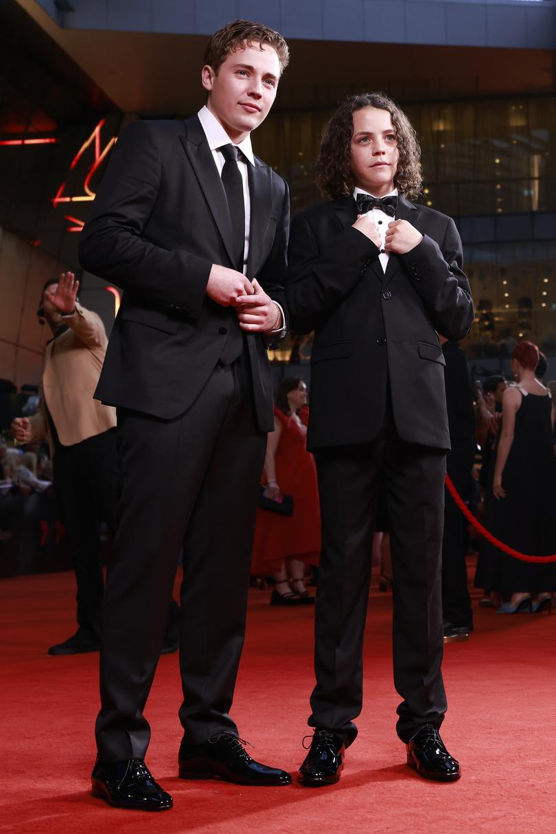 SYDNEY, AUSTRALIA - AUGUST 18: Lee Halley and Felix Cameron attend the 64th TV WEEK Logie Awards at The Star on August 18, 2024 in Sydney, Australia. (Photo by Hanna Lassen/Getty Images for TV WEEK Logie Awards)