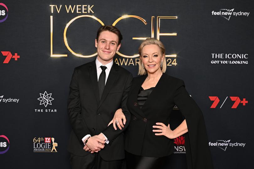 SYDNEY, AUSTRALIA - AUGUST 18: Zachary Edison Bell and Rebecca Gibney attends the 64th TV WEEK Logie Awards at The Star on August 18, 2024 in Sydney, Australia. (Photo by James Gourley/Getty Images for TV WEEK Logie Awards)