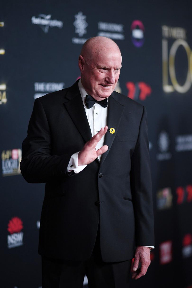 SYDNEY, AUSTRALIA - AUGUST 18: Ray Meagher attends the 64th TV WEEK Logie Awards at The Star, Sydney on August 18, 2024 in Sydney, Australia. (Photo by Wendell Teodoro/Getty Images)