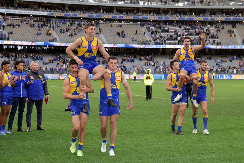 Cripps and Gaff shared in the post-match celebrations.