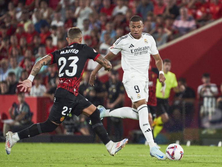 Kylian Mbappe made his Spanish league debut for Real Madrid in a 1-1 draw with Mallorca. 