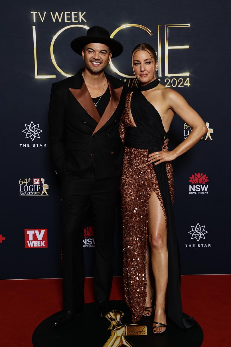 SYDNEY, AUSTRALIA - AUGUST 18: Guy Sebastian and Jules Sebastian attend the 64th TV WEEK Logie Awards at The Star, Sydney on August 18, 2024 in Sydney, Australia. (Photo by Sam Tabone/Getty Images)