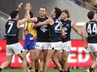 Carlton's finals destiny is again in their own hands after beating the Eagles in Perth. (Richard Wainwright/AAP PHOTOS)