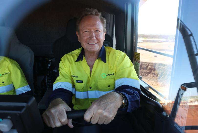 Fortescue (FMG) have officially opened their Green Energy Hub at the Christmas Creek mine site in the Pilbara. Pictured is ia FMG Chair Andrew Forrest at the mine site