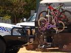 A car towing caravan with a family inside has been stolen from the outback Queensland caravan park.