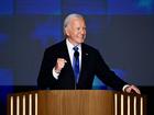 US President Joe Biden during the Democratic National Convention (DNC) at the United Center in Chicago, Illinois, US, on Monday, Aug. 19, 2024..