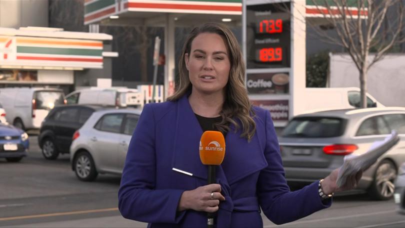 Melbourne reporter Teegan Dolling appeared on Sunrise on Wednesday, speaking about a warning for drivers to fill up. 