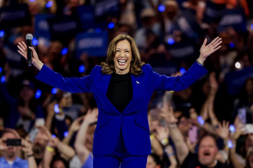 Vice President Kamala Harris speaking from a campaign rally in Milwaukee, Wisconsin. 