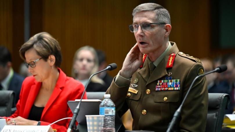 General Angus Campbell speaks during Senate estimates.