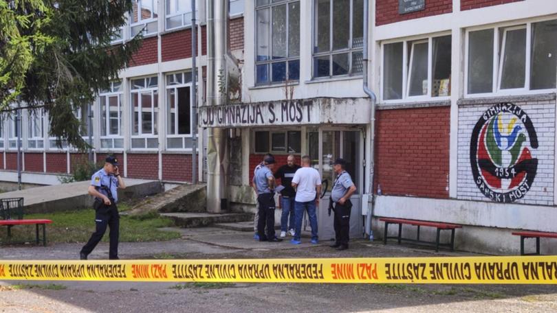 Police are investigating the killing of a dean, a secretary and a teacher at a Bosnian high school.