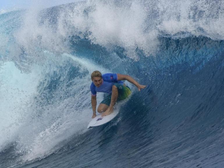 Ethan Ewing is looking to carry his Olympics form into the World Surf League event in Fiji. (AP PHOTO)