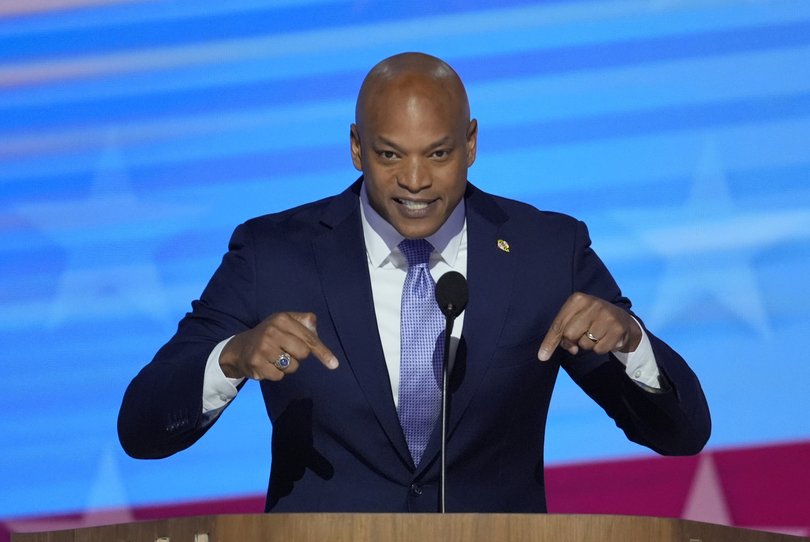 Maryland Gov. Wes Moore speaks during the Democratic National Convention Wednesday, Aug. 21, 2024, in Chicago. (AP Photo/J. Scott Applewhite)