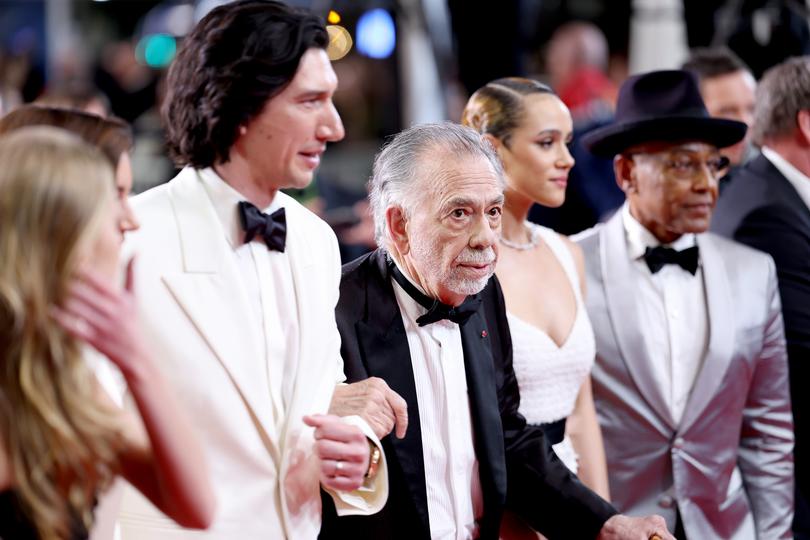 CANNES, FRANCE - MAY 16: Adam Driver and Francis Ford Coppola attend the "Megalopolis" Red Carpet at the 77th annual Cannes Film Festival at Palais des Festivals on May 16, 2024 in Cannes, France. (Photo by Pascal Le Segretain/Getty Images)