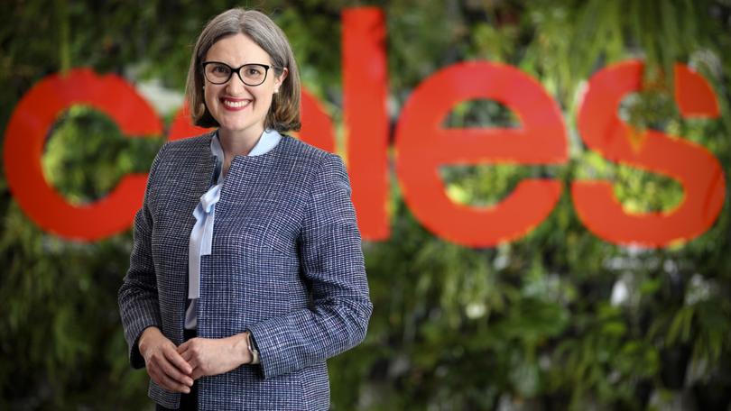 Coles CEO Leah Weckert poses for a photo at Coles Store Support Centre, Melbourne, Australia on February 27th 2024.