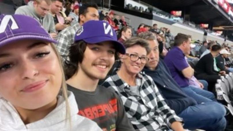 Melbourne man Scott Mitchell (far right) and his family in the US.