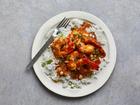 Shrimp etouffe. Found in both Creole and Cajun cuisines, etouffe is most commonly made with crawfish tails,
which aren’t readily available in most places. Food Stylist: Jerrie-Joy Redman-Lloyd. (Con Poulos/The New York Times)