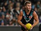 Port Adelaide defender Dan Houston's season is over after a bid to downgrade his ban failed. (Michael Errey/AAP PHOTOS)