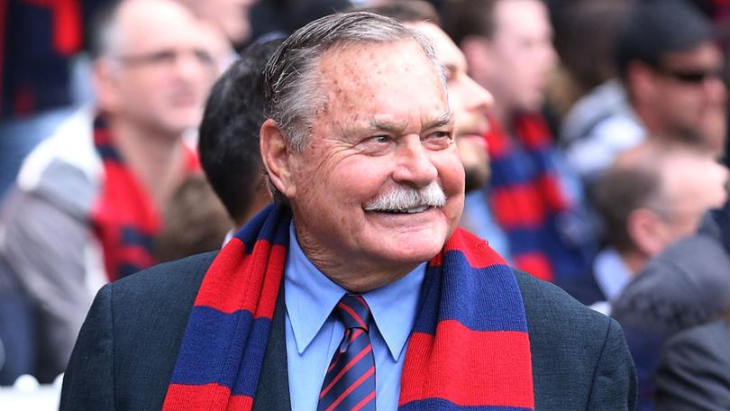 Ron Barassi is seen during a Melbourne Demons match.