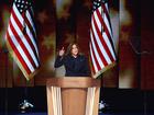 Kamala Harris gives her keynote address on the final night of the Democratic National Convention.