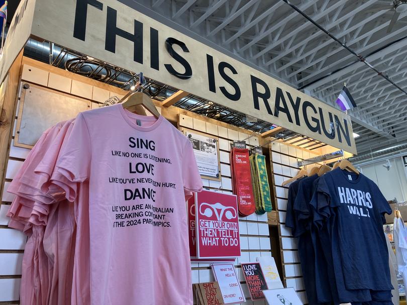 Australia's Raygun takes pride of place in the US Raygun stores.