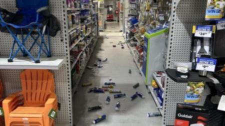 Items were shaken off shelves at Mitre10 in Muswellbrook.