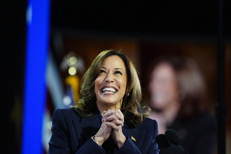 Kamala Harris was greeted by a jubilant crowd. 