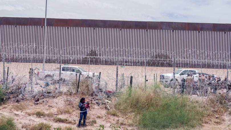 The U.S.-Mexico border from Ciudad Juárez, Mexico. The message Democrats put forward at their convention last week, a tougher line than in decades, reflects how deeply immigration remains a political vulnerability for the party. (Paul Ratje/The New York Times)