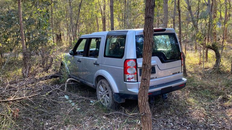 The stolen Landrover was found in bushland in Coomera on the Gold Coast.