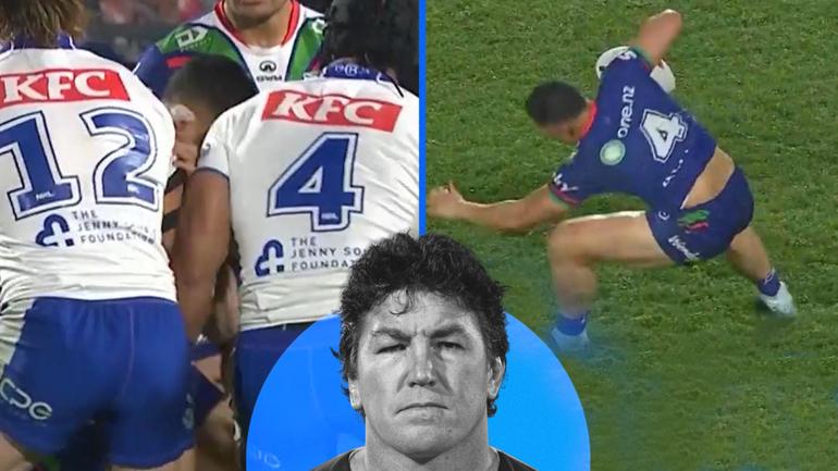 Stephen Crichton's hit on Roger Tuivasa-Sheck.