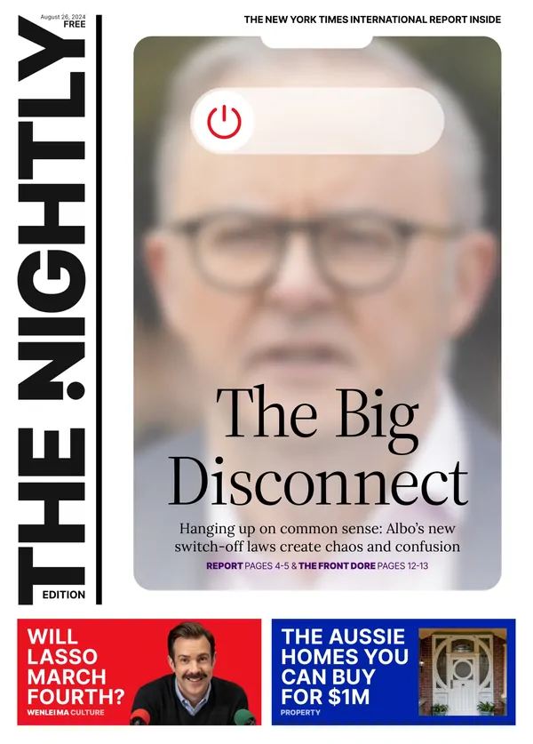 The front page of The Nightly for 26-08-2024