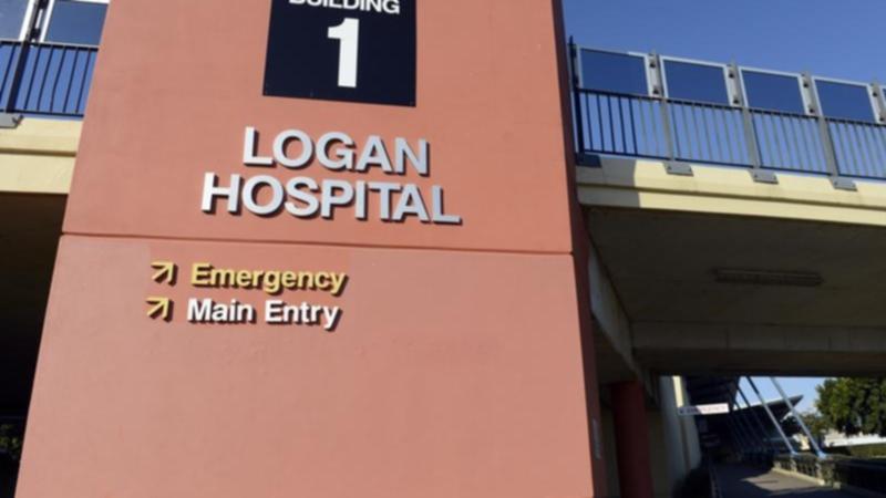 Logan Hospital has been locked down amid reports of a gunman inside. (Dan Peled/AAP PHOTOS)