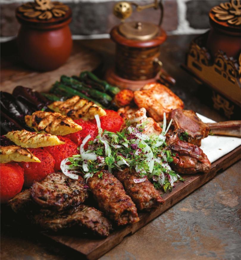 mix grill, platter, kebab