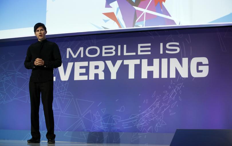 Founder and CEO of Telegram Pavel Durov delivers a keynote speech during the Mobile World Congress in Barcelona, Spain February 23, 2016. REUTERS/Albert Gea - D1AESOQWOOAA