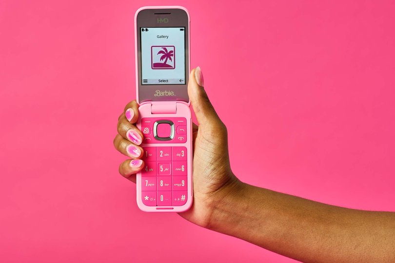 The new mobile phone is inspired by Barbie