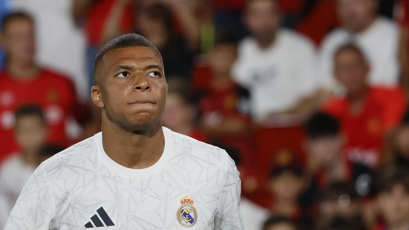 Mega-signing Kylian Mbappe is yet to score in La Liga for Real Madrid, who drew 1-1 at Las Palmas. (EPA PHOTO)